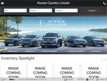 Tablet Screenshot of kunescountrylincoln.com